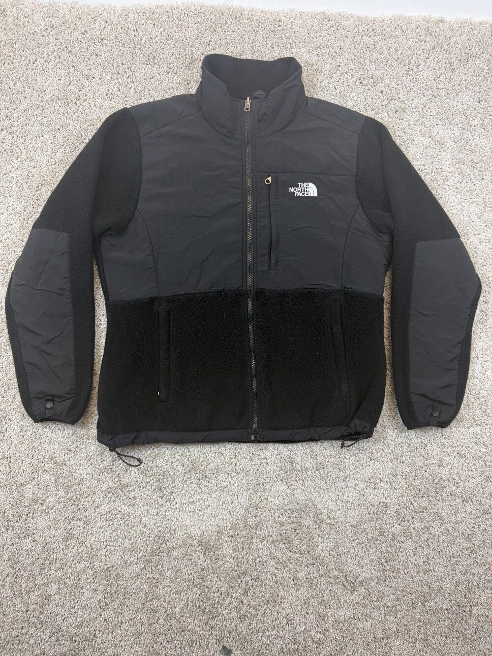 The North Face Womens L Denali Polartec Fleece Jacket Black Full Zip Vintage 90s